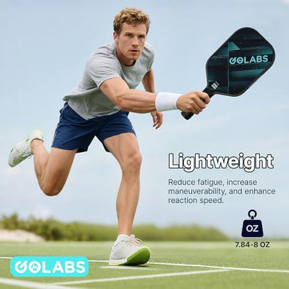 Golabs PB1 Pickleball Paddles Set of 2, Durable Fiberglass Surface& 16mm STR-Core Power Polymer Core, USAPA Approved, 8oz Lightweight & Comfort Anti-Slip Elongated Grip for Increased Power and Spin