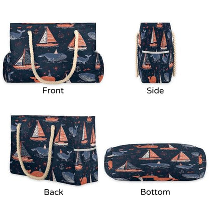 Beach Bag Waterproof Sand-proof Canvas Tote Lightweight Shoulder Bag Suitable for Family outdoor travel - color: B8