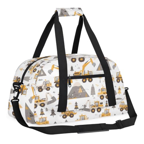 Cartoon Truck Kids Duffel Bag for Boys, Sports Gym Bag Overnight Travel Weekender Bag Lightweight Carry On Sleepovers Bag for School Practice Gymnastics - color: Cartoon Truck