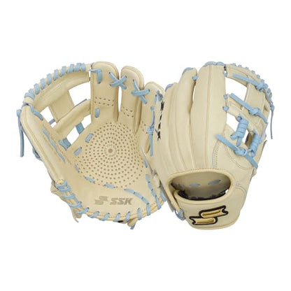 SSK Z5 Craftsman Infield Baseball Glove – 11.25” - 11.5” - 11.75” - 12” – Right & Left Hand Throw - color: Camel/Columbia - I Web, size: 11.5" - Right Hand Throw