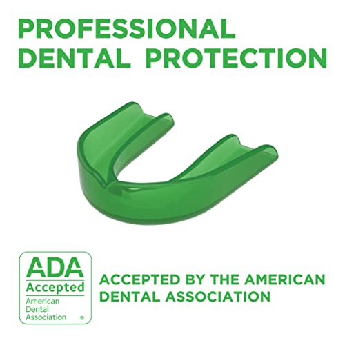 Delta Dental Athletic Sports Mouth Guard - ADA Accepted - 2X The Impact Absorption - Works with Braces 1 Pack No Strap (Youth, Lime Green No Strap)
