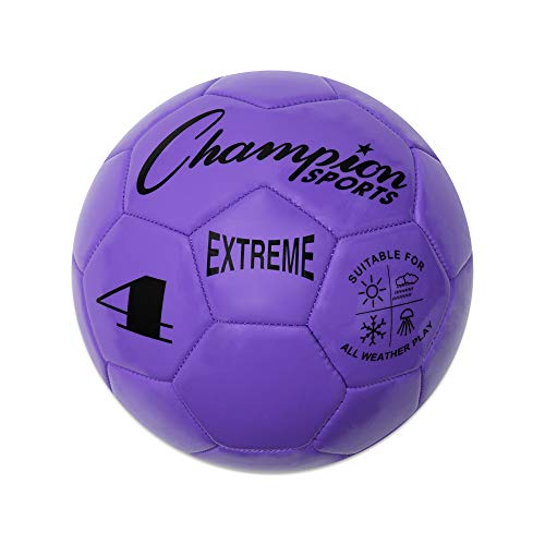 Champion Sports Extreme Series Soccer Ball – Sizes 3, 4, 5, Soft Touch, All Weather, High Air Retention, Youth & Adult League Balls for Training, Games, Outdoor & Indoor Play, Multiple Colors - color: Purple, size: Size 4