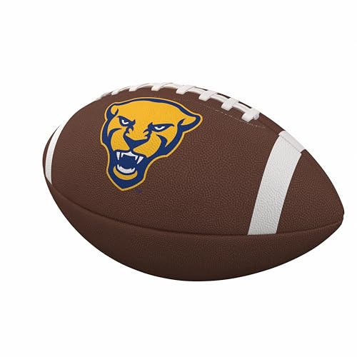 Logo Brands NCAA Pittsburgh Panthers Full-Size Compsite Football – Team Color Stripe Design | Durable Composite Leather with Grip Laces | Great for Tailgates