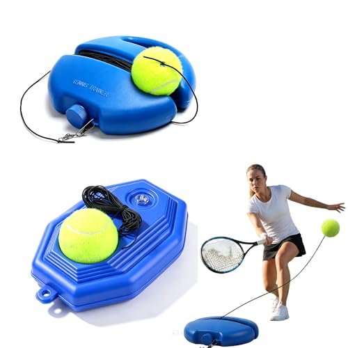 Tennis Ball Training Baseboard, Portable Tennis Practice Rebounder with High Elasticity Cord, Automatic Rebound System for Indoor Outdoor Home Backyard Use - color: mixed 2