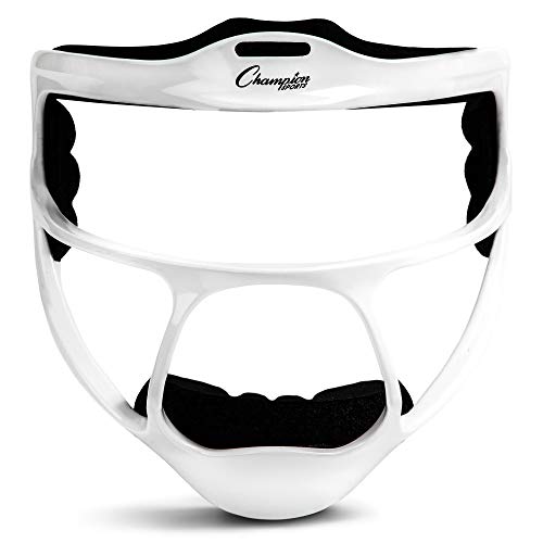 Champion Sports Ultralight Magnesium Softball Fielder’s Mask – Youth & Adult Sizes, 8oz Lightweight Protective Face Guard - color: White, style: Ultralight Magnesium (Youth Size)