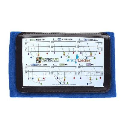 Football Play Wristbands - Youth Quarterback Gear - Wristband Playbook for Football and Softball Signs - color: Royal Blue
