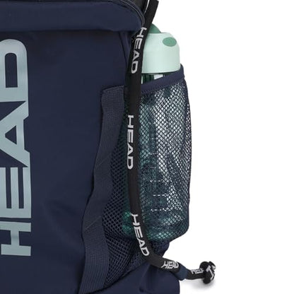 HEAD Men's Drawstring Backpack with Shoe & Phone Pocket,Structured Sports Gym Sack with Bottle Holders for Basketball, Workout, Tennis, Swimming, Travel,Training - color: Navy Blue