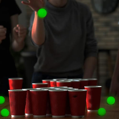 Soulchen 40mm Glow in The Dark Table Tennis Balls Bulk, Carnival Game Night, Neon Birthday Party Favors, Classroom Rewards, Goodie Bag Filler, Pet Playmate - color: Glow in the Dark Green, size: Solid
