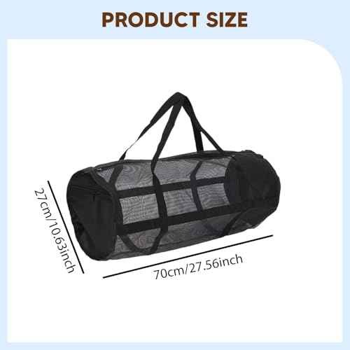 Sports Ball Bag Organizer for Coaches, Waterproof Extra Large Mesh Bag Duffel Bags for Basketball, Volleyball, Swimming Gear, 27.6x10.6x10.6 inch