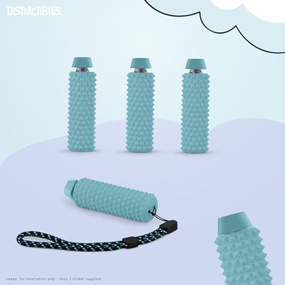 Distractibles Spike Roller Clicker, Tactile Pain Stim Fidget with Clicker Switch, Pain Stimulation Roller with Lanyard (Blue) - color: Blue