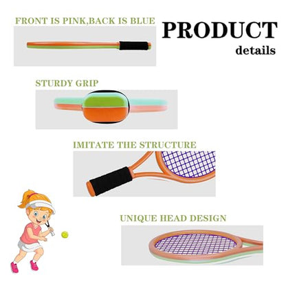 Kids Tennis Racket for Baby,Child and Kids Age 3~15,Toddler Tennis Racket Set Including 4 Shuttlecocks,2 Tennis Balls,2 Foam Balls and 1 Carrying Bag - color: Deep Orange-Green