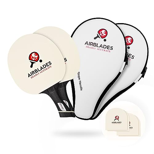 Professional Ping Pong Paddle with Hard Carry Case | Pro Table Tennis Racket | Table Tennis Paddle with Ergonomic Handle | 5 Blades of Wood with Premium Rubber and Sponge by AirBlades | Hard Carry Case