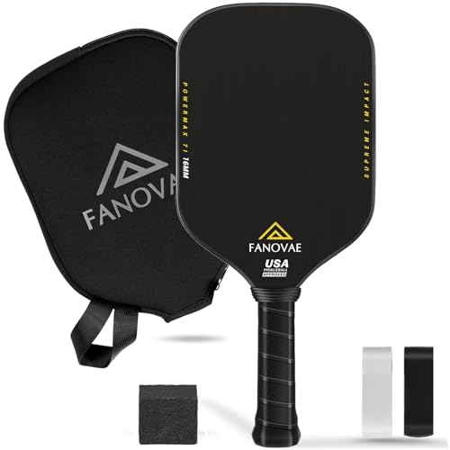 Pickleball Paddle, T700 Raw Carbon Fiber Surface, Raw Carbon Fiber Pickleball Paddle, CFS, Designed for Ultimate Spin & Consistency, Includes Paddle Cover&Eraser, Ideal for Gift, POWERMAX 7I