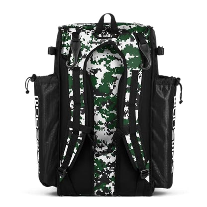 Boombah Superpack Bat Pack - Backpack Version (no wheels) - Holds 4 Bats - Camo Series - Multiple Color Options - color: Black/Dark Green