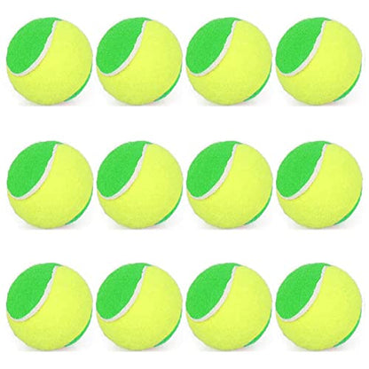URBEST Tennis Ball 12 Packs Training Tennis Balls Practice Balls for Novice Player, Pet Dog Playing Balls with Mesh Carry Bag - color: Yellow-green