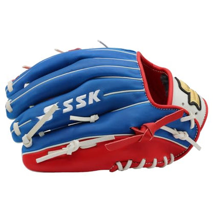 SSK Z5 Craftsman Infield Baseball Glove – 11.25” - 11.5” - 11.75” - 12” – Right & Left Hand Throw - color: Royal/White/Red, size: 11.5" - Left Hand Throw
