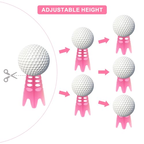 Golf Simulator Tees, Plastic Indoor Golf Mat Tees Practice Turf and Driving Range Winter Golf Tees (18 Pcs) - color: Pink