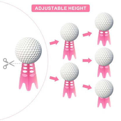 Golf Simulator Tees, Plastic Indoor Golf Mat Tees Practice Turf and Driving Range Winter Golf Tees (18 Pcs) - color: Pink