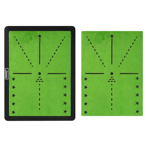 Golf Hitting Mat with Swing Path Feedback – Dual Velvet Replaceable Top, 16x12 in for Indoor/Outdoor Driving, Chipping & Putting Practice – Gift for Golfers
