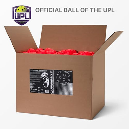 Cannonballz - Indoor Pickleball Balls Multi-Pack – 26 Hole Fluorescent Ember Pickleball Balls, USAPA Approved Indoor Pickleballs for Training, Practice & Tournament Performance - size: 300 Pack