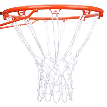 Professional Basketball Net Replacement Heavy Duty, Durable Basketball Nets in All Weather Anti Whip, Fits Standard Indoor Outdoor Rims 12 Loops (White)