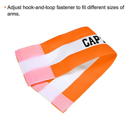 PATIKIL Captain's Armband, Pack Elastic Arm Band for Soccer Team Training - color: Orange