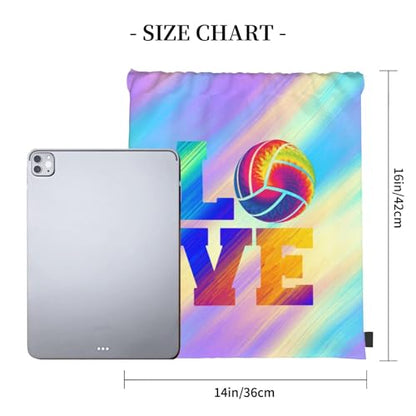 Love Volleyball Unisex Drawstring Backpack Bag Sport Gym Travel Swim Sackpack