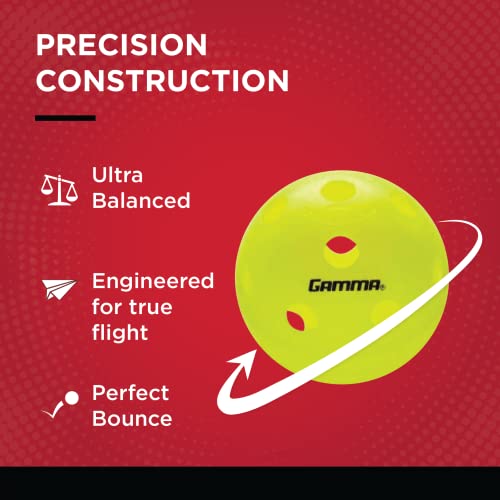 Gamma Photon Indoor Pickleballs Pack of 60, USAPA Approved, High-Visibility, Durable and Ultra-Balanced - color: Yellow, size: 60 Pack
