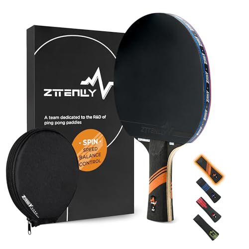 Ping Pong Paddle with Carbon Technology | Performance-Series,7-ply Finest Blade, Expert Speed/Edge/Balance, Thicker Protector Case | Table Tennis Racket for Professional - color: 1-Pack, style: Edge