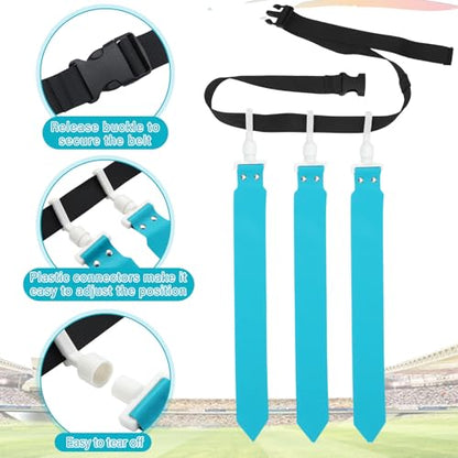 Junkin 6/8/10 Players Flag Football Sets Adjustable Football Belts and Flags for Youths Teens Kids Adults Players Sports Team - color: Peacock Green