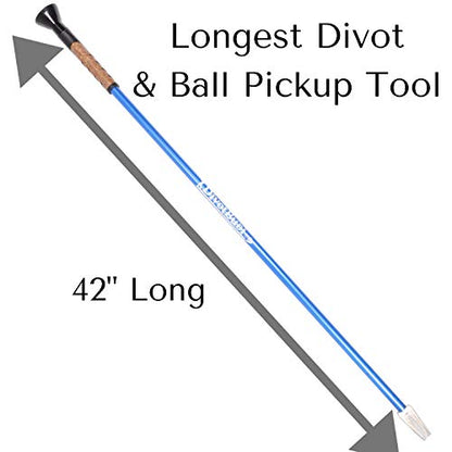 Longest Divot Pitch Mark Tool, Fix Ball Marks & Pick Up Golf Balls Without Bending