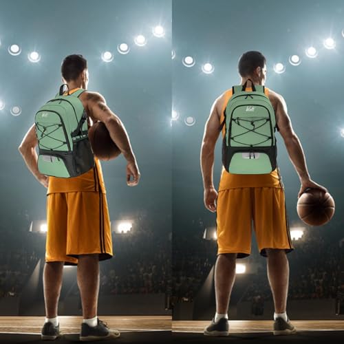 WOLT Basketball Backpack Large Sports Bag with Separate Ball Holder & Shoes Compartment, Best for Basketball, Soccer,Gym