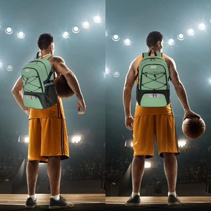 WOLT Basketball Backpack Large Sports Bag with Separate Ball Holder & Shoes Compartment, Best for Basketball, Soccer,Gym