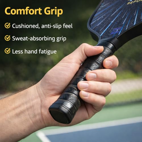 Pickleball Paddle Set – T700 Smooth Carbon Fiber Paddles with Covers, 2 Thermoforming 4-Layer Rackets, 4 Outdoor Pickleballs & Carry Bag | USAPA Approved Lightweight & 16MM Polymer Honeycomb Core
