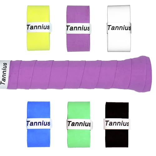 Tennis Racket Grip Tape, 6 Pack Tacky Tennis Grips, Absorbent and Enhanced Tennis Racquet Overgrip - color: Mixed Colors
