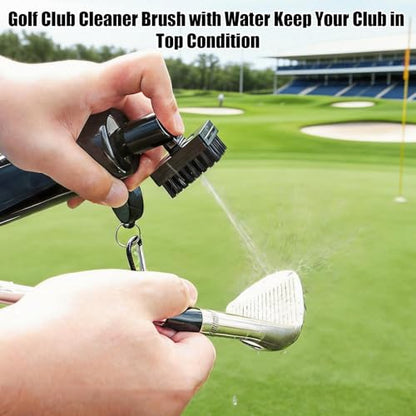 18 Pack Golf Club Brush Groove Cleaner with Water Cleaning Brush Tool with Retainer Clip and Squeeze Water Bottle Holds 4 Oz Water Groove Cleaner Golf Gift/Accessories for Men