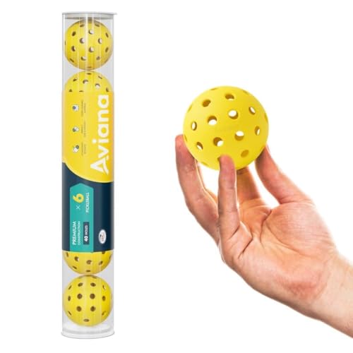 Outdoor Pickleball Balls USAPA Approved for Tournament Play 6 12 48 Packs Durable 40-Hole Design Ideal for All Skill Levels Pickleball Accessories Pickleball Balls Outdoor - color: Yellow 06 Pack