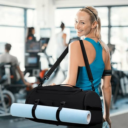 MIYCOO Gym Bag for Men Women with Shoes Compartment - Duffle Bag, Travel Backpack, Sports Backpack, Weekender Overnight Bag with Wet Pocket - Dark Blue - color: Dark Blue -Style2