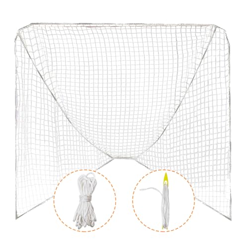 1/2Pcs 4/5/6mm 6’X6’X7’ Heavy Duty Lacrosse Goal Net with 1/2XRandom Color Installation Tool and 2/4X49ft Lacrosse Net Lacing Rope Lacrosse Replacement Net for Lacrosse Practice，Competition