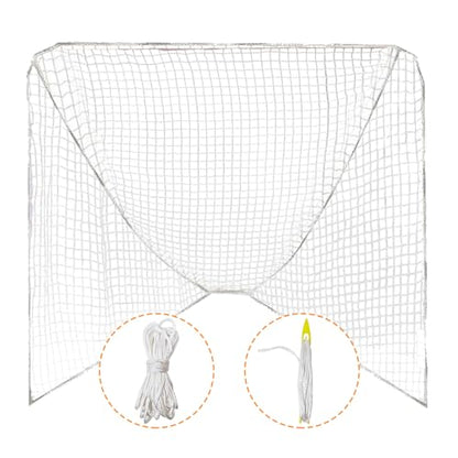 1/2Pcs 4/5/6mm 6’X6’X7’ Heavy Duty Lacrosse Goal Net with 1/2XRandom Color Installation Tool and 2/4X49ft Lacrosse Net Lacing Rope Lacrosse Replacement Net for Lacrosse Practice，Competition