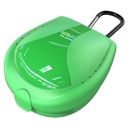 Mouthguard Case Sports, Specialized Football and Basketball Mouthguard Cases, Students, Adults and Seniors Universal Sports Green - color: Green