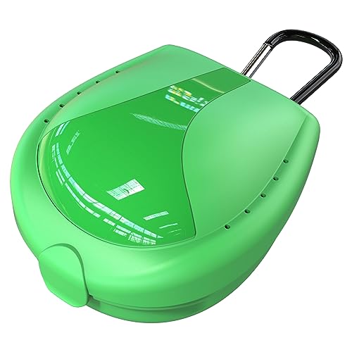Mouthguard Case Sports, Specialized Football and Basketball Mouthguard Cases, Students, Adults and Seniors Universal Sports Green - color: Green