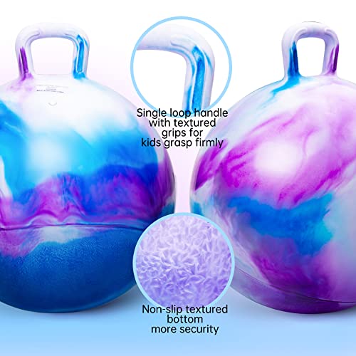 ZOOJOY Hopper Ball 2 Pack, 18 in Bouncy Ball with Handle for Kids, Clouds Girls Toys for Indoor Active Play Toys, Girls Boys Hopping Birthday Gifts for 3 4 5 6 7 8 Yr Old