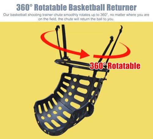 Basketball Shooting Machine Basketball Return System, 360° Rotatable Basketball Shot Returner Chute for Hoop, Suspended Shooting Machine for Training