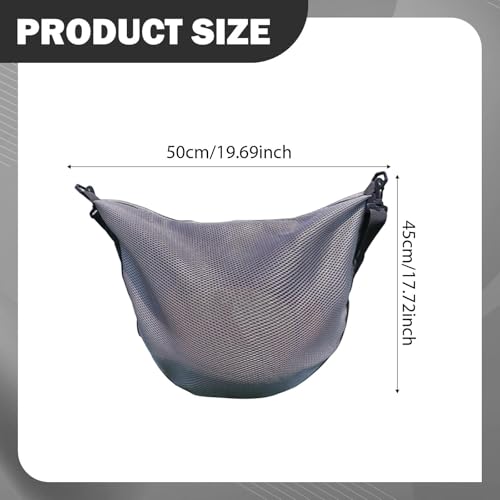 Basketball Equipment Bag with Adjustable Strap, Large Mesh Ball Storage for Helmet Volleyball Football, Gray