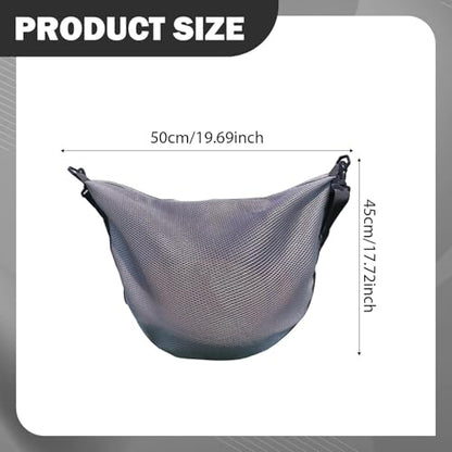 Basketball Equipment Bag with Adjustable Strap, Large Mesh Ball Storage for Helmet Volleyball Football, Gray