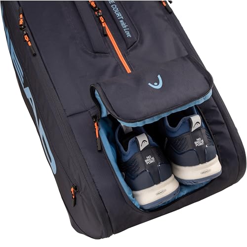 HEAD Pro Racquet Bag - Tournament Tennis Bag with CCT+ Climate Control, Shoe Compartment, and Accessory Pockets - Available in L & XL Sizes