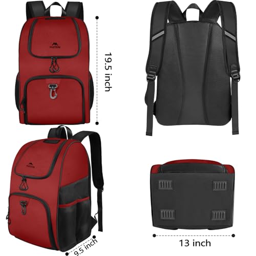 MATEIN Basketball Bag, Sturdy Soccer Bag with Ball Holder & Shoe Compartment, Large Basketball Backpack for Training Equipment, Water Resistant Sports Ball Backpack Fits Volleyball Football, Colorful - color: Red - Large