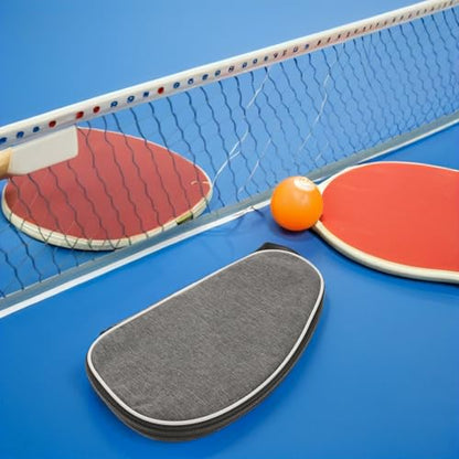 Levemolo 2pcs Table Tennis Paddle Case Set with Ball Holder, Portable Gray Shell Storage Bag for Ping Pong Racket Protection and Sports Organizer