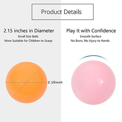MoonxHome Ball Pit Balls for Toddlers, BPA Free Crush Proof Plastic Toy Balls for Ball Pit, Children's Pool Water Toys, Macaron Ocean Balls for Play Tent 2.15 Inch Pack of 100 200 500 800 1000 - color: A-transparent